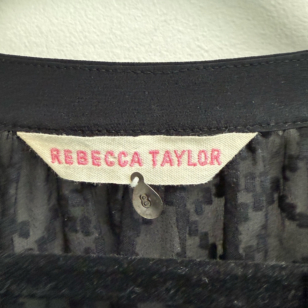 REBECCA TAYLOR Womens Black Embroidered Poet Blouse - Size 8 - Picture 8 of 11
